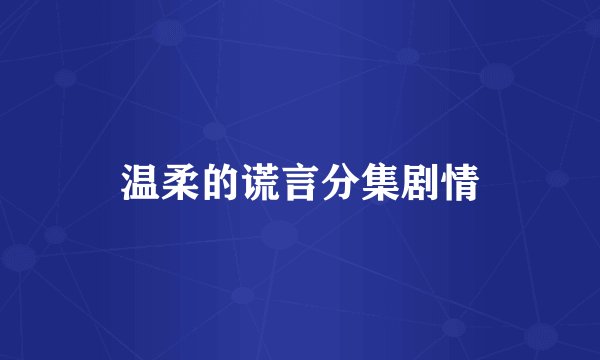 温柔的谎言分集剧情