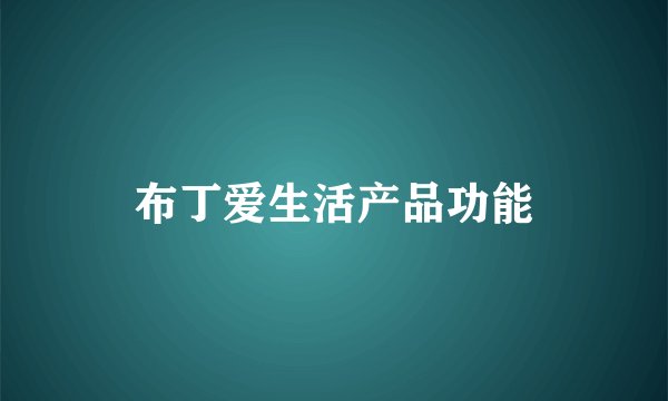 布丁爱生活产品功能