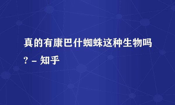 真的有康巴什蜘蛛这种生物吗? - 知乎