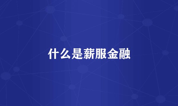 什么是薪服金融