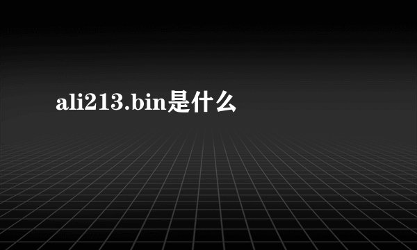 ali213.bin是什么