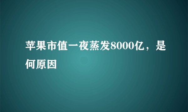 苹果市值一夜蒸发8000亿，是何原因