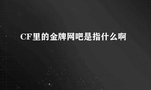CF里的金牌网吧是指什么啊