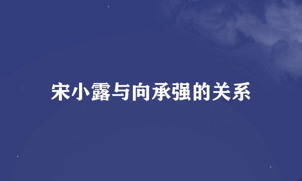 宋小露与向承强的关系