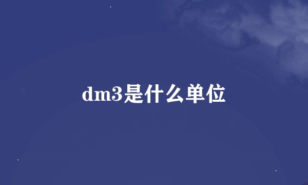 dm3是什么单位