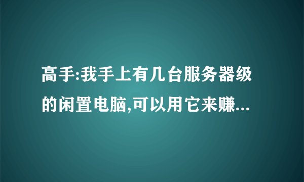 高手:我手上有几台服务器级的闲置电脑,可以用它来赚钱吗?听说可以做服务器出租?要怎么搞?