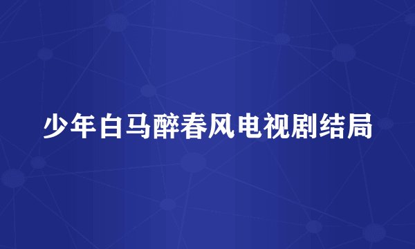 少年白马醉春风电视剧结局