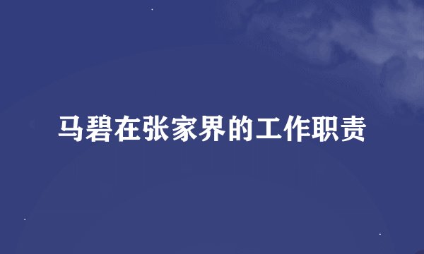 马碧在张家界的工作职责