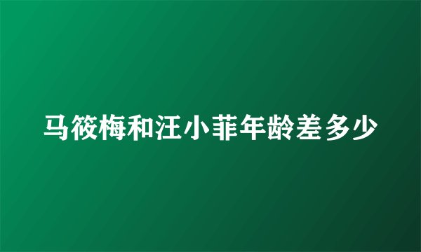 马筱梅和汪小菲年龄差多少