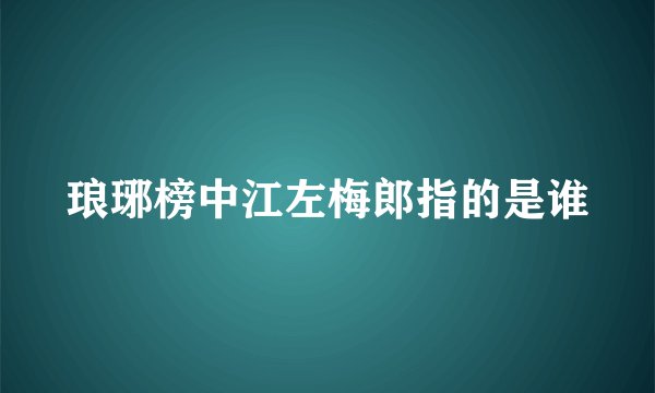 琅琊榜中江左梅郎指的是谁
