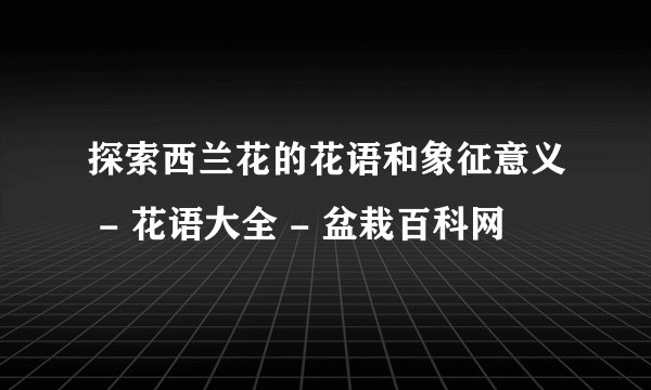 探索西兰花的花语和象征意义 - 花语大全 - 盆栽百科网