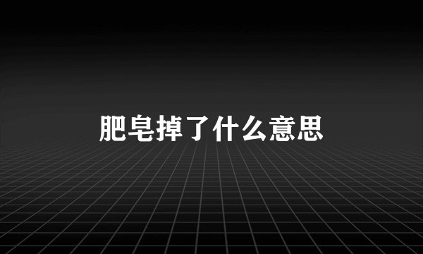 肥皂掉了什么意思