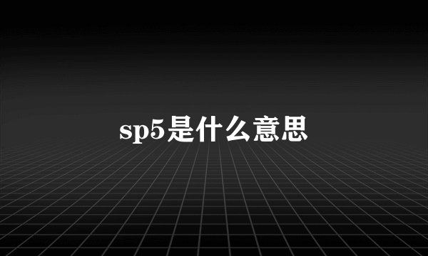sp5是什么意思