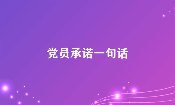 党员承诺一句话