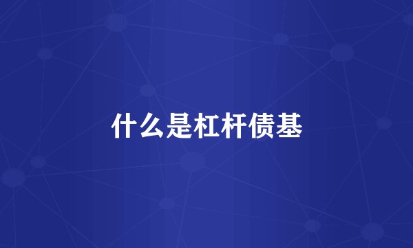 什么是杠杆债基