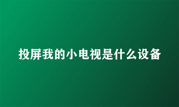 投屏我的小电视是什么设备