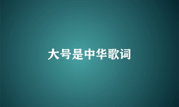 大号是中华歌词