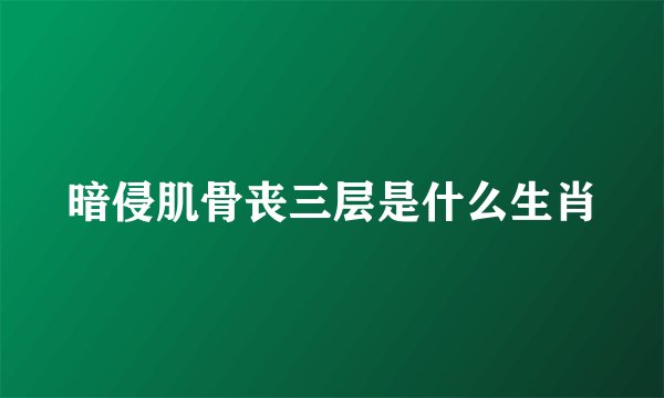 暗侵肌骨丧三层是什么生肖