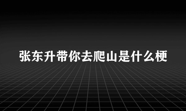 张东升带你去爬山是什么梗
