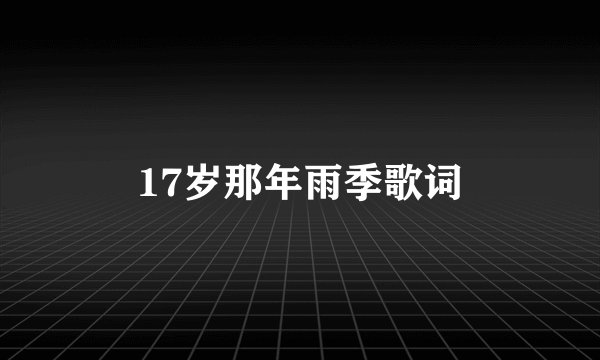 17岁那年雨季歌词