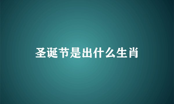 圣诞节是出什么生肖
