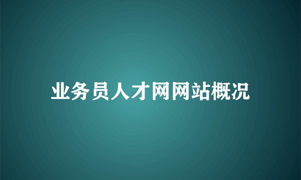 业务员人才网网站概况