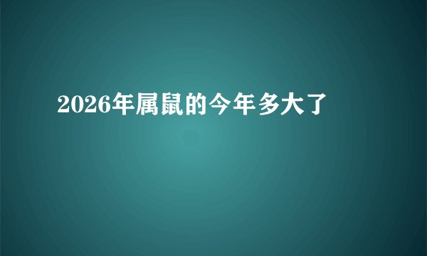 2026年属鼠的今年多大了