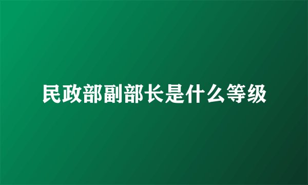 民政部副部长是什么等级