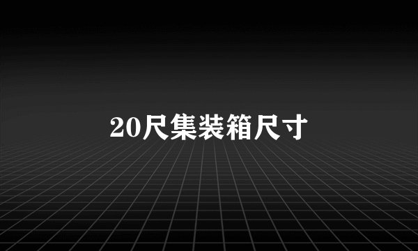 20尺集装箱尺寸