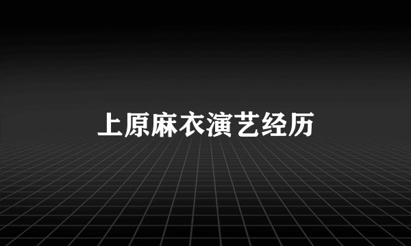 上原麻衣演艺经历