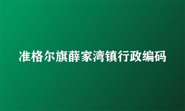 准格尔旗薛家湾镇行政编码