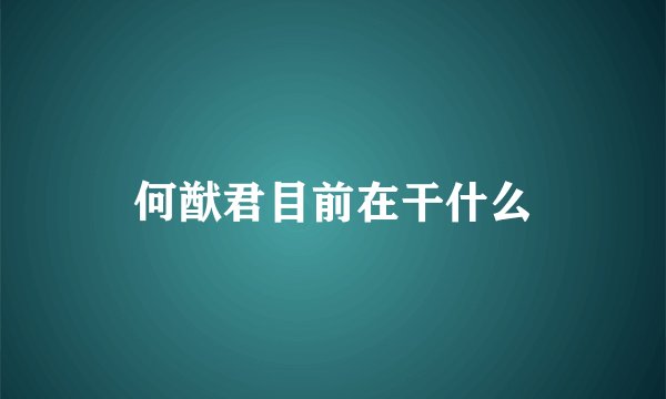 何猷君目前在干什么