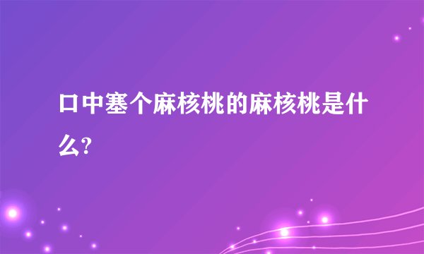 口中塞个麻核桃的麻核桃是什么?