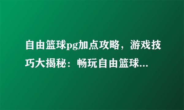 自由篮球pg加点攻略，游戏技巧大揭秘：畅玩自由篮球PG的秘诀