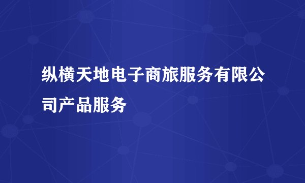 纵横天地电子商旅服务有限公司产品服务