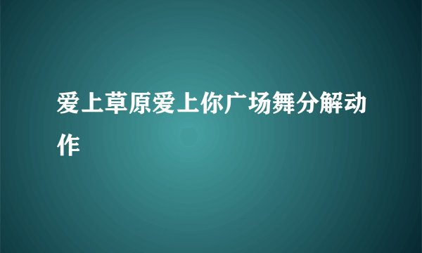 爱上草原爱上你广场舞分解动作
