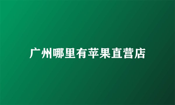 广州哪里有苹果直营店