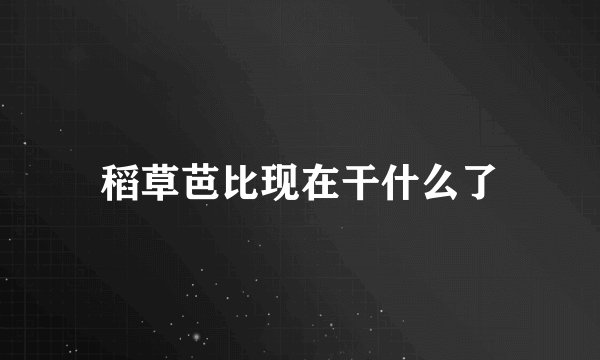 稻草芭比现在干什么了