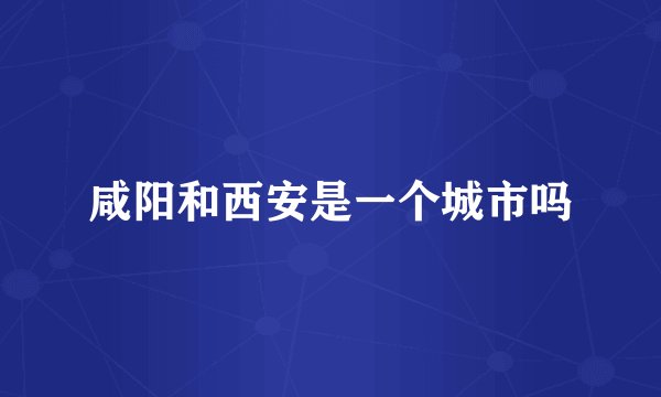 咸阳和西安是一个城市吗