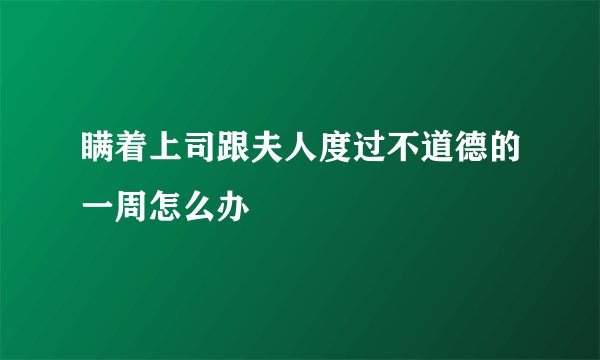瞒着上司跟夫人度过不道德的一周怎么办
