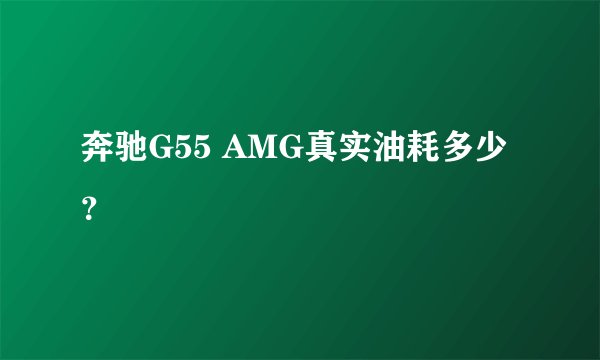 奔驰G55 AMG真实油耗多少?