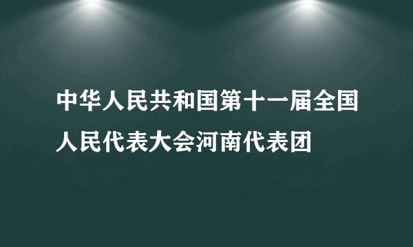 中华人民共和国第十一届全国人民代表大会河南代表团