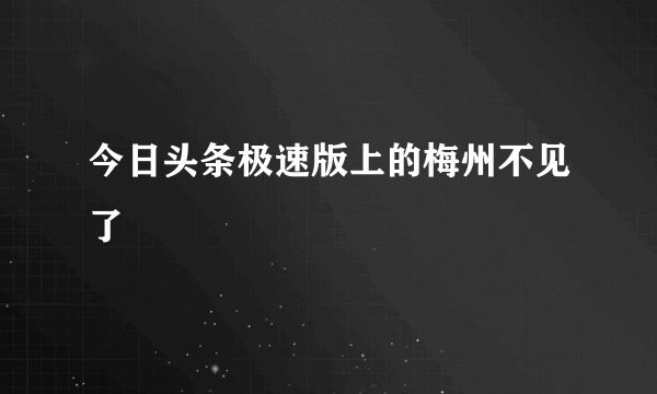 今日头条极速版上的梅州不见了