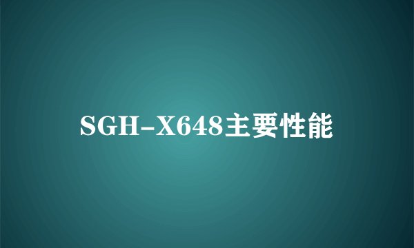 SGH-X648主要性能