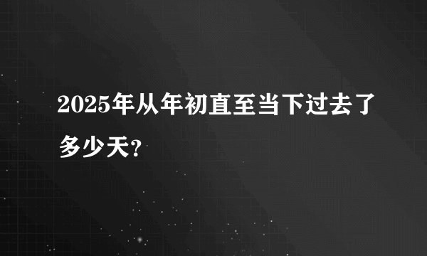 2025年从年初直至当下过去了多少天？