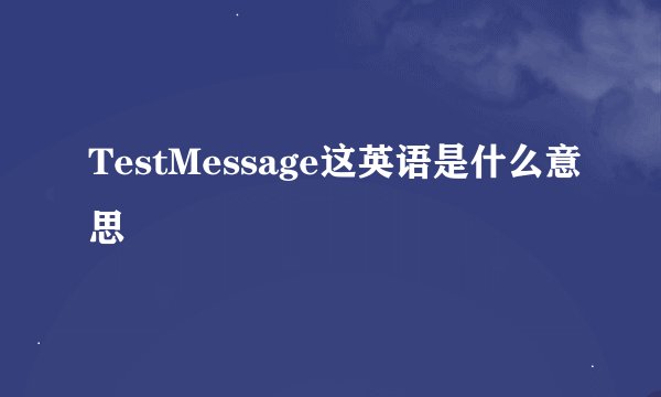 TestMessage这英语是什么意思