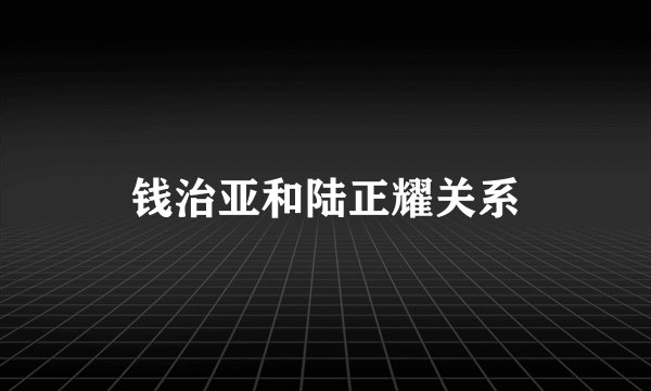 钱治亚和陆正耀关系