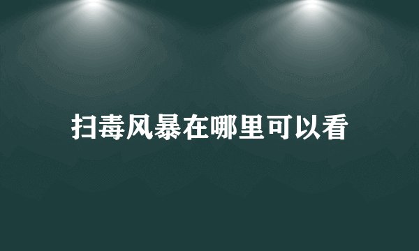 扫毒风暴在哪里可以看