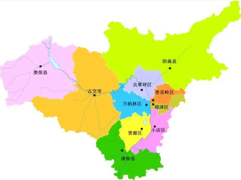 太原市区域划分图
