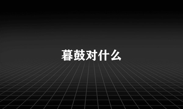 暮鼓对什么